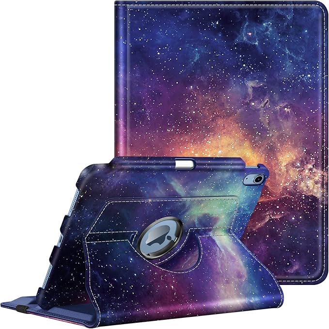 Fintie Rotating Case for iPad (A16) 11th Generation 11 Inch (2025), iPad 10th Generation 10.9 Inch (2022) - [Built-in Pencil Holder] 360 Degree Rotating Protective Stand Cover, Galaxy