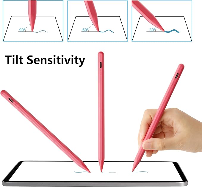 Stylus Pen for iPad A16 11th 10th 9th 8th 7th 6th Generation, iPad Pro 12.9 11 13 inch M4, iPad Air M3 M2 5th 4th 3rd Gen, iPad mini A17 Pro 7 6 5, for Apple Pencil Pro 1st 2nd Gen Alternative (Red)