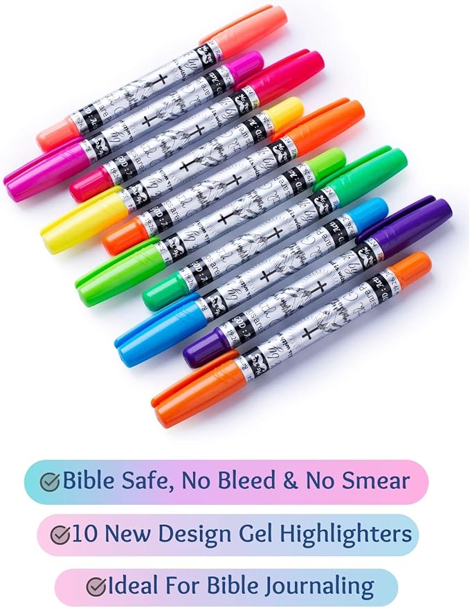 Mr. Pen Bible Highlighters - 10 Pack, No Bleed Gel Highlighters for Bible Marking