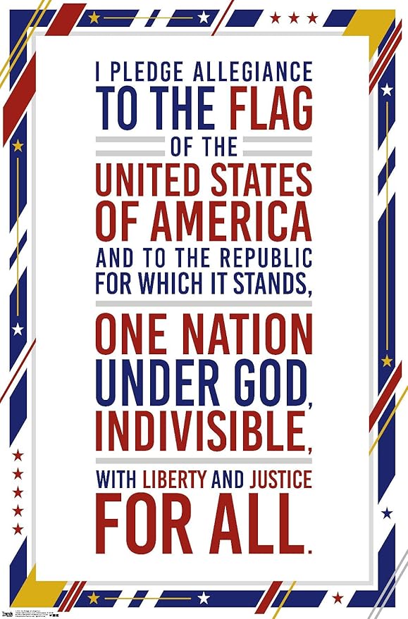 Trends International The United States Of America - Pledge Of Allegiance Wall Poster, 22.375" x 34", Premium Unframed Version