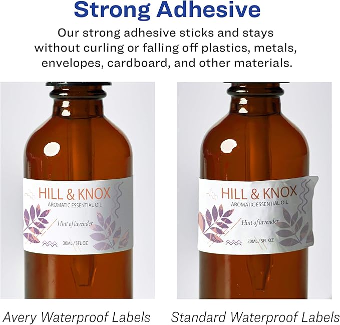 Avery Printable Durable White Rectangle Labels, 8.5" x 11", Waterproof Labels, Laser & Pigment-Based Inkjet Compatible, 10 Total, Great for Product Branding, Marketing, and More