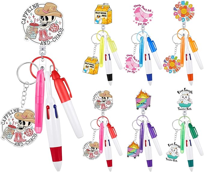 Henoyso 36 Pcs Nurse Badge Reel Pens Mini Highlighter Pens Bulk Nursing Week Appreciation Gifts Badge Accessories Retractable for Cna Medical Assistant Christmas Women (Funny)