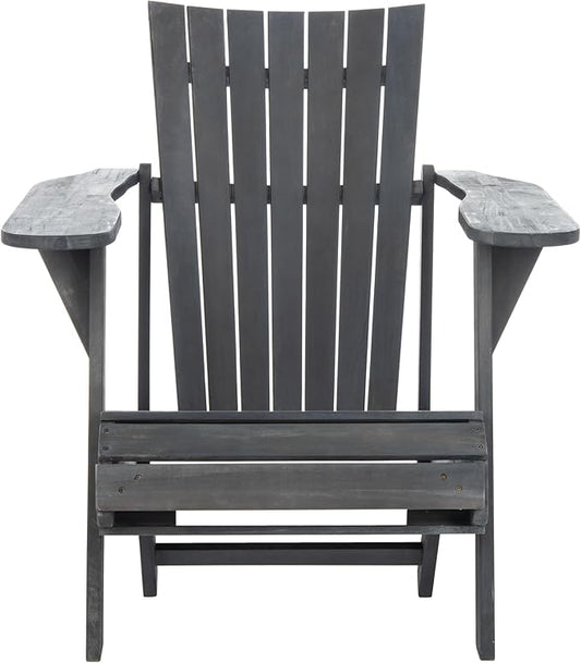 SAFAVIEH PAT6760A Outdoor Collection Merlin Natural Retractable Foot Rest Adirondack Chair