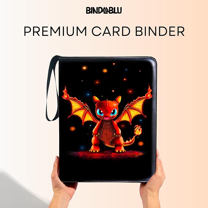 Card Binder 9-Pocket - 900 Pockets Card Holder Album with 50 Removable Sleeves for Standard Size Cards - Trading Card Binder - TCG Binder - Gift for Boys and Girls