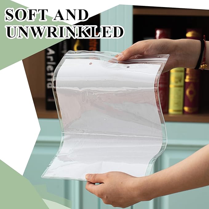 20 Pcs Heavy Duty Sheet Protectors 8.5 x 11 Inch Job Ticket Holder Waterproof Resealable Zip Page Wall Sign Holder Clear Dry Erase Document Sleeve Magazine Protector Vertical(13.2 x 8.75 Inch)