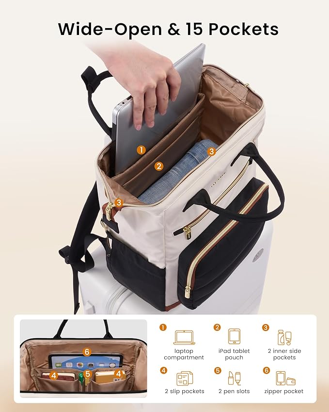 LOVEVOOK Puffer Laptop Backpack for Women, 17 Inch Work Backpack purse for Nurse Teacher, College Back to School Bookbag for Teen Girls, Personal Item Travel Bag Computer Daypack for Daily Commute