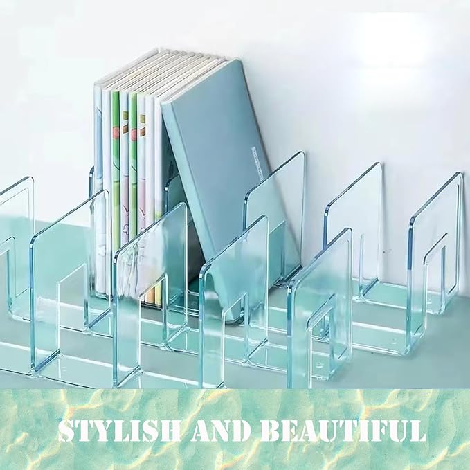Clear Acrylic File Organizer, Purse Organizer, File Sorter Desktop File Folder Organizer for Book, Envelopes, Mail, Document, Notebook, Office Supplies, Handbag (4Pcs)