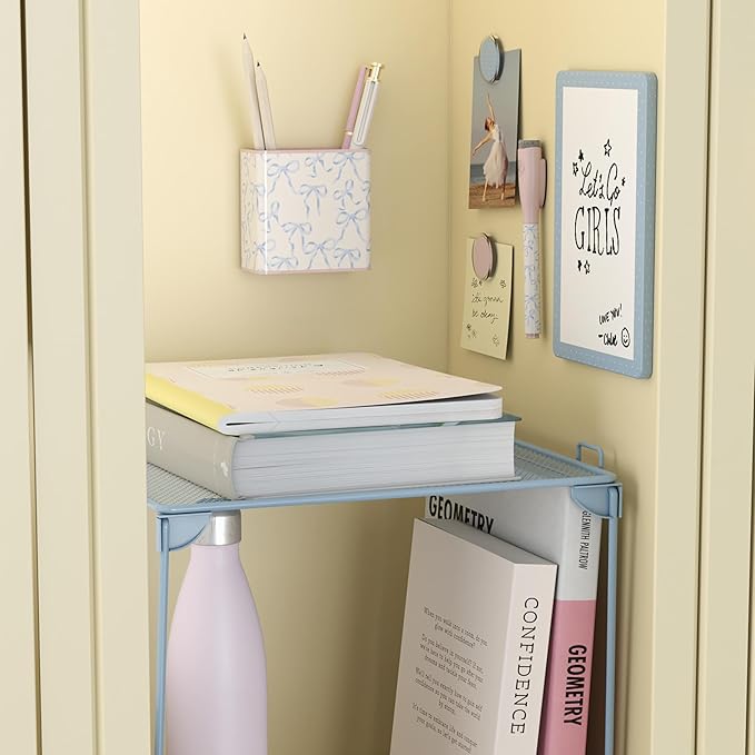 U Brands Magnetic Locker Accessories and Decorating Kit, 6 Piece Set, Charming Coquette, Back to School Essentials, Whiteboard, Mirror, and More