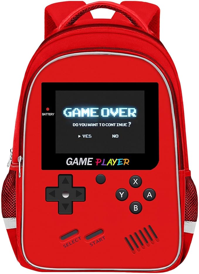 School Backpack For Boys - Gamer Boys Backpack For Kids Children Teens Elementary Middle School - Ages 6-18，17″