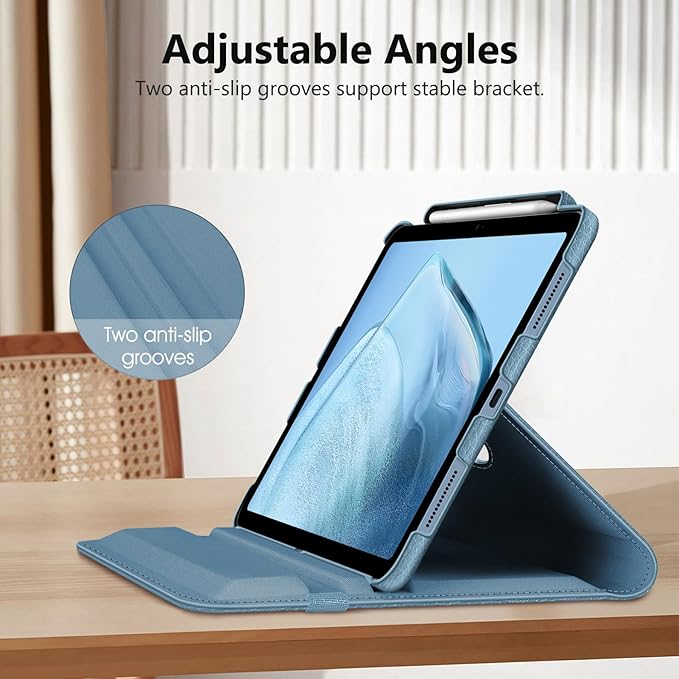 Fintie Rotating Case for iPad (A16) 11th Generation 11 Inch (2025), iPad 10th Generation 10.9 Inch (2022) - [Built-in Pencil Holder] 360 Degree Rotating Protective Stand Cover, Ocean Blue
