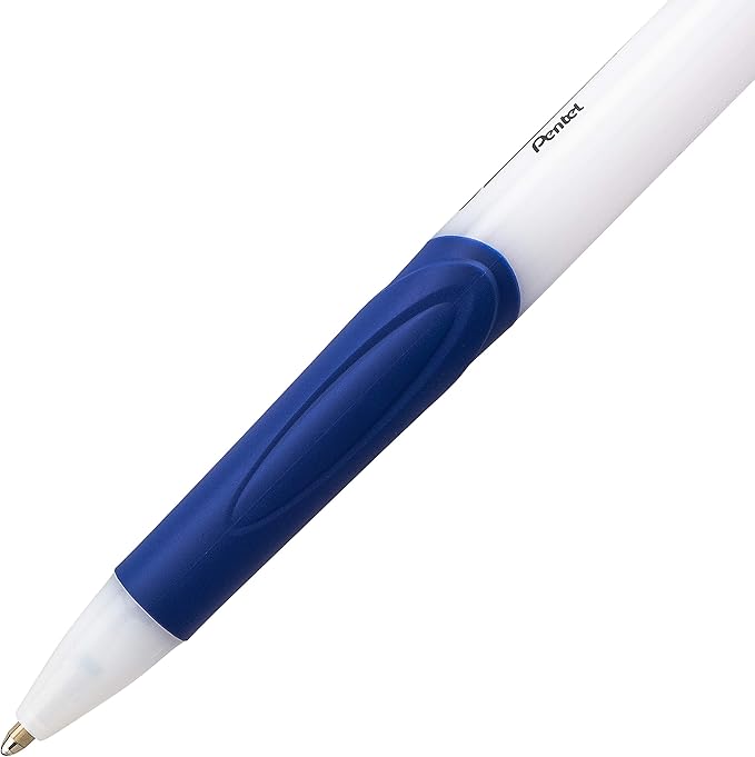 Pentel GlideWrite Ballpoint Pen with TechniFlo Ink, (1.0mm) Medium Line, Blue, Box of 12 (BX910-C)