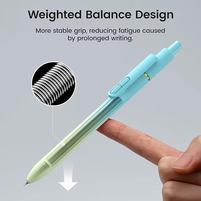 8Pcs Black Gel Pens - 0.7mm Medium Point Black Ink Pens | Smooth Writing - Quick Drying Retractable Pen for Men Women (Gradient - 8Pcs)