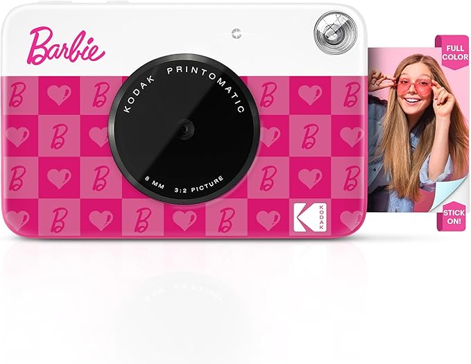 Kodak x Barbie Printomatic Full-Color Instant Print Digital Camera – 5MP Portable Barbie Camera - Colorful Photos On Zink 2x3 Sticky-Back Photo Paper – Fun Gift for Christmas Holiday - Iconic Style