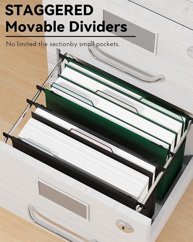 Ansook Extra Capacity Hanging File Folders Letter Size,6 Pack Plastic File Cabinet Folders with Tabs,Heavy Duty 4" Expandable Hang Folder with Movable Dividers,Hanging Folder Organizer for File Frame