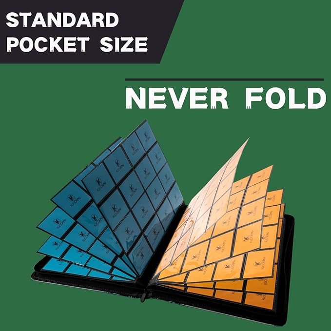 Extra Large 1000+ Pockets Trading Card Binder, 16-Pocket Card Ablum Compatible with MTG,Sports Cards & Other Standard Size Trading Cards (Green)