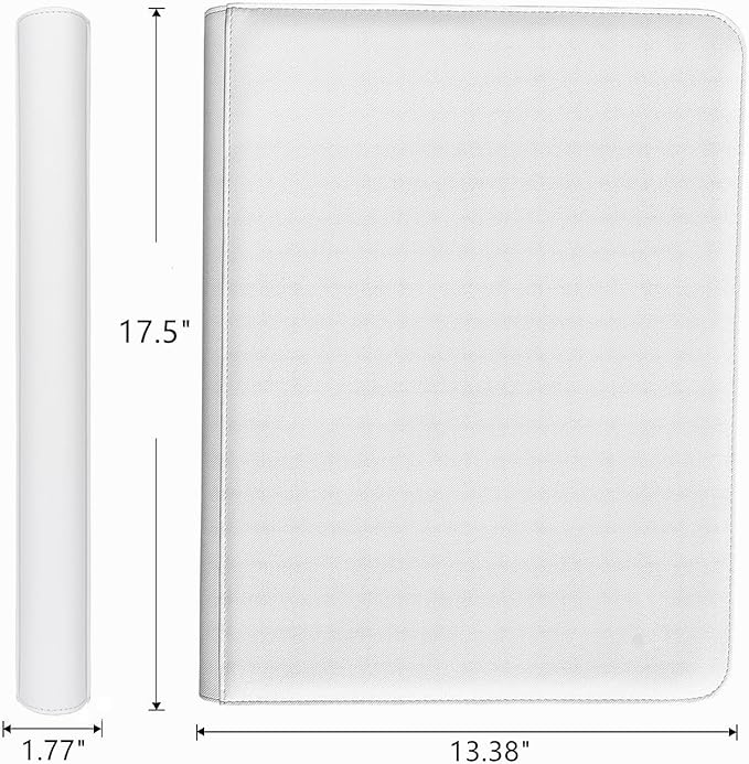16 Pocket Card Binder, 1000+ Premium Zip Trading Card Binder, Double Sided Pocket Card Holder Album, Ringless Card Folder for MTG, TCG, Sports Card (White)