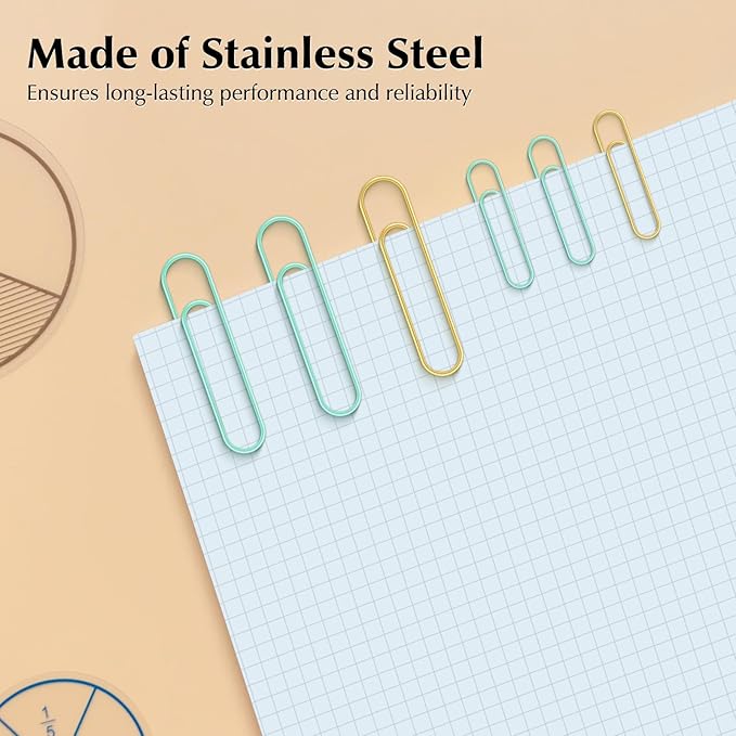 Cute Paper Clips Binder Clips Combo Set, Assorted Size Paper Clips for Office, Cute Office Supplies Set,