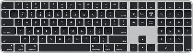 Apple Magic Keyboard with Touch ID and Numeric Keypad: Wireless, Bluetooth, Rechargeable. Works with Mac Computers with Apple Silicon; US English - Black Keys