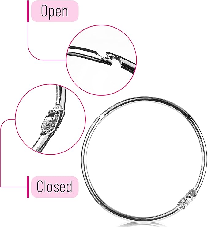 Mr. Pen- Loose Leaf Binder Rings, 3 Inch, 10 Pack, Metal Book Rings for Index Cards, Flash Cards, Notebooks