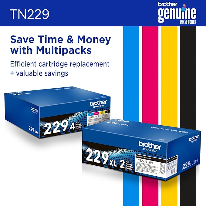 Brother Genuine TN229Y Yellow Standard Yield Printer Toner Cartridge - Print up to 1,200 Pages(1)