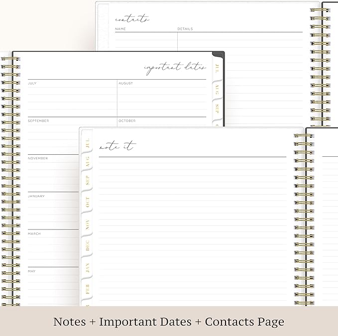 Blue Sky Life Note It 2025-2026 Academic Year Weekly and Monthly Planner, July 2025 - June 2026, 5.875" x 8.625", Frosted Cover, Laminated Tabs, Wirebound, Storage Pocket, Hannah