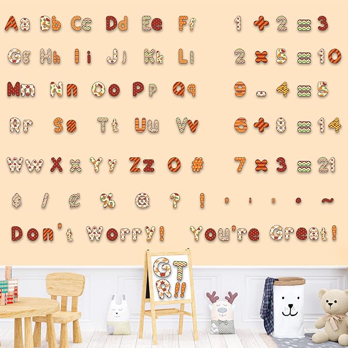 266 Pcs Letters Combo Pack Set Bulletin Board Letters Fall Thanksgiving Letters and Number Accents for Bulletin Board Display Home Decor