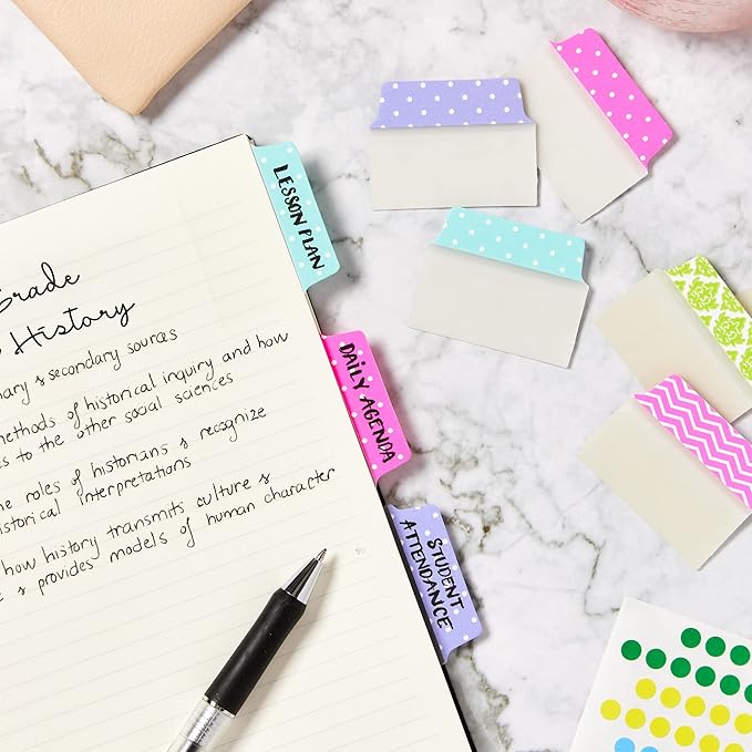 Avery Multiuse Ultra Tabs, 2" x 1.5", 2-Side Writable, Assorted Pastel Dots, 24 Repositionable Tabs (74773) (Pack of 2)