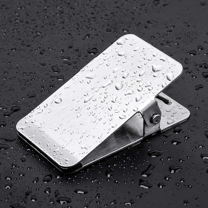 Large Chip Bag Clips with Anti-Slip Rubber,BURLIHOME All-Purpose Stainless Steel Heavy Duty Air Tight Seal Food Bags File Paper Photos Clamps for Home/Office/Kitchen Supply,10Pcs(Silver)