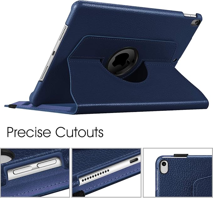Fintie Rotating Case for iPad Air (3rd Gen) 10.5" 2019 / iPad Pro 10.5" 2017 with Built-in Pencil Holder - 360 Degree Rotating Stand Protective Cover, Auto Sleep/Wake (Navy)