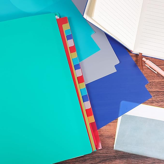 48 Tab Binder Dividers 3 Ring Plastic Binder Dividers with Tabs, Multicolor Notebook Dividers for 2/3/4/11 Ring Binders, Letter Size (8.2×11.6 Inch)