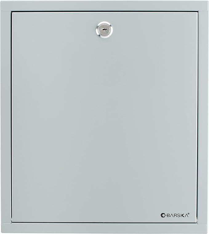 Barska Wall Mount Multi-Purpose Locking Mail Suggestion Drop Box with Key Lock for Home Office Classroom