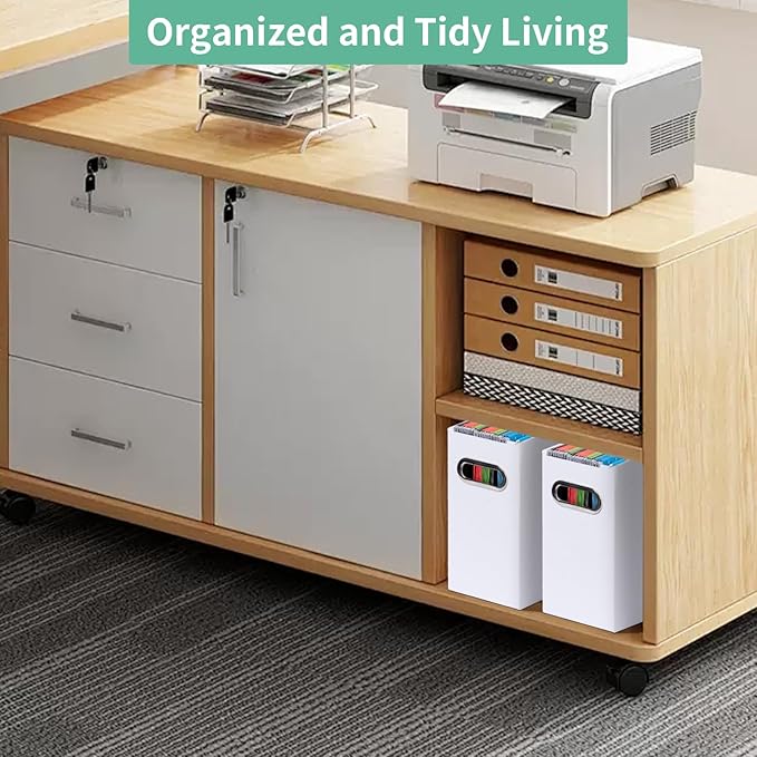 Collapsible File Organizer Box with Handle, Filing Organizer for Home or Office, Small Portable File Box(1 Pack, White)