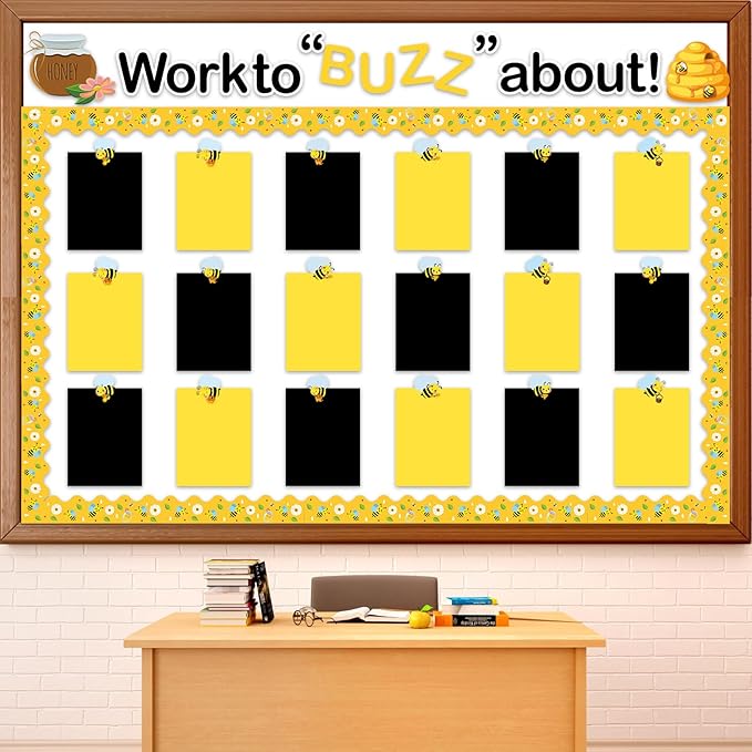 Bee Classroom Display Bulletin Board Set Sunflower Bulletin Board Decorations Bee Classroom Decor Honeybee Paper Cutouts Inspirational Student Wow Work Display for Chalkboard Back to School Supplies