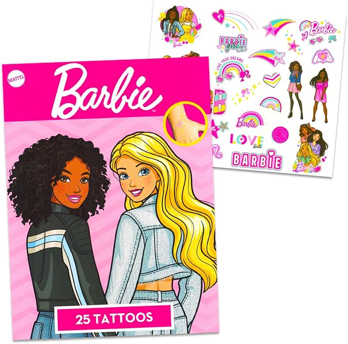 Barbie Mini Backpack with Lunch Box for Girls - Bundle with 11" School Bag, Lunch Bag Plus Tattoos, Water Bottle, and More | Barbie Girls Backpack Elementary School