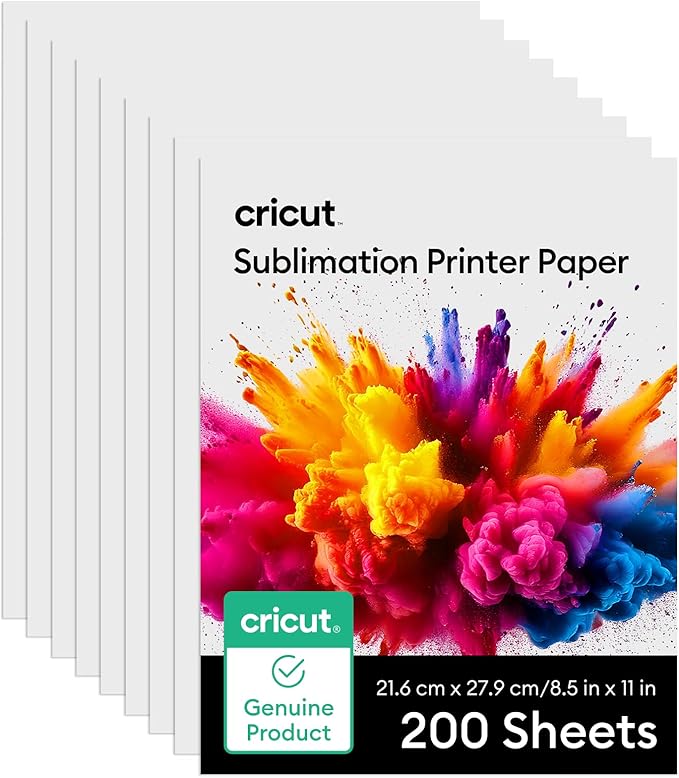 Cricut Sublimation Printer Paper - 200 Sheets (8.5" x 11") - Letter Size - Compatible with Sublimation Printer and Sublimation Ink (120gsm)