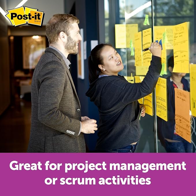 Post-it Super Sticky Big Notes, 11 in x 11 in, 1 Pad, 2X The Sticking Power, Yellow, Recyclable (BN11), 6 Pack