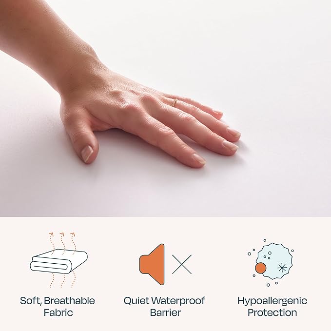 Linenspa Waterproof Mattress Protector, Twin Size – Fitted Sheet Style, Breathable, Machine Washable & Dryer Safe, White