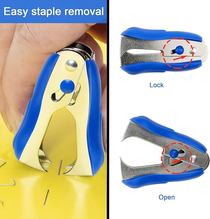 5 Pieces Staple Remover Tools Set for Office,Upholstery and Construction, Professional Tack and Nail Puller Kit for Efficiently and Easily Remove All Kinds of Staples,Tacks and Nails