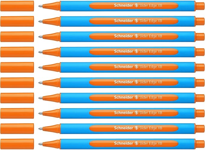 Schneider Slider Edge XB Ballpoint Pen, Orange, Box of 10 Pens (152206)