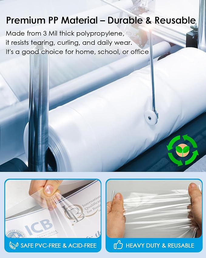 KTRIO Heavyweight Sheet Protectors 5.5 x 8.5 inch, Clear Page Protector for Mini 3 Ring Binder, Plastic Sleeves for Binders, Top Loading Paper Sheets Sleeve Letter Size, Office & Home, 200 Pack