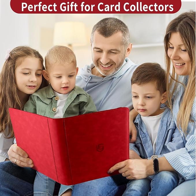 1024 Pocket Card Binder,16 Pocket Trading Card Binder，Side Loading Collectible Card Albums for MTG, for TCG Football, Sports, Game Cards Red