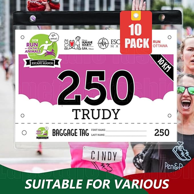 Clear Bib Boards Sleeves Protector for Runners,Race Bib Vinyl Holder,Race Bib Display Vinyl Protector Sheets, Marathon Running Bib Sheet Protector