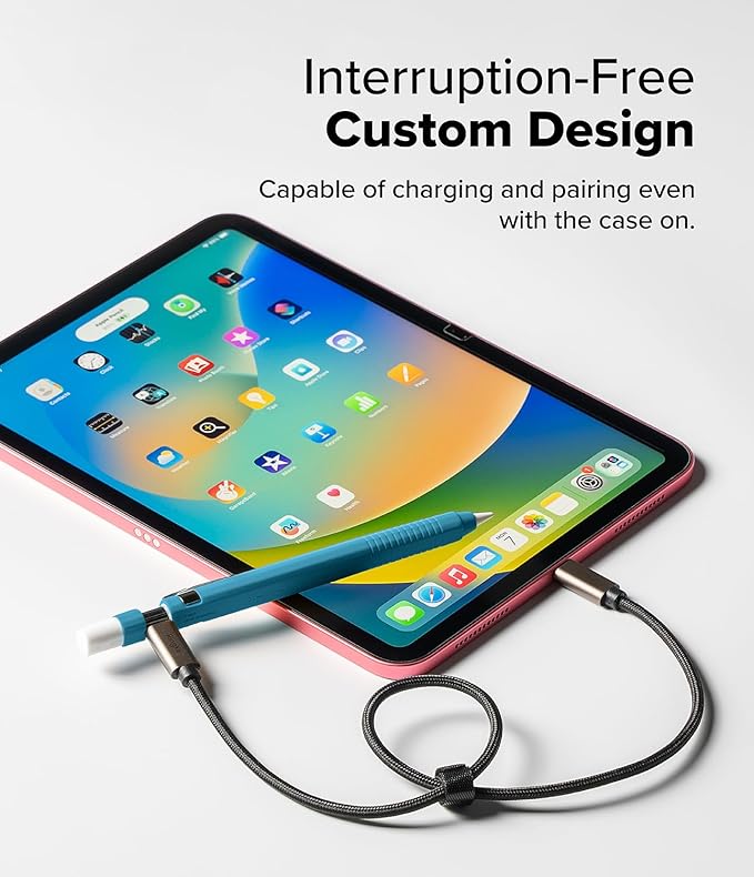 Ringke Silicone Drafting Pencil Case Compatible with Apple Pencil USB-C Case, Perfect Grip Silicone Protective Cover Sleeve Accessories - Blue