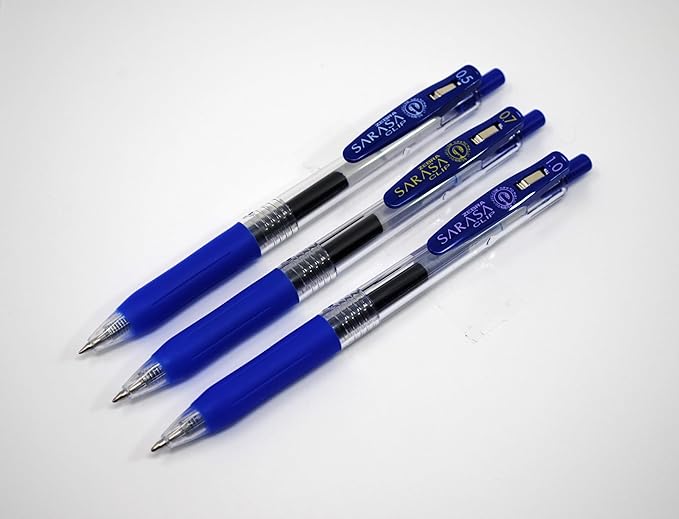 Zebra Pen Sarasa Clip Recycled Retractable Gel Pen, 0.5mm Fine Point, Blue Ink, Water-Based, Ideal for Office and School, Journal, Note Taking and Planner Use, 75% Recycled,12-Pack (47320AMZ)