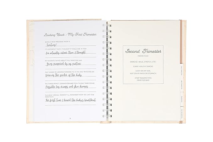 Pearhead Little Bundle of Joy Pregnancy Journal, Keepsake Pregnancy Memory Book with Sonogram Photo, First Through Third Trimester Pregnancy Milestone Tracker, Blush Leaf