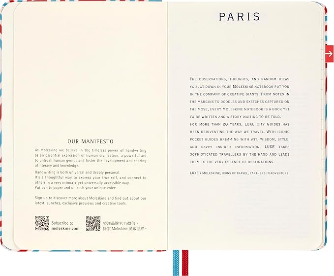 LUXE x Moleskine - Paris City Travel Guide Notebook, Pocket (3.5" x 5.5"), 112 pages