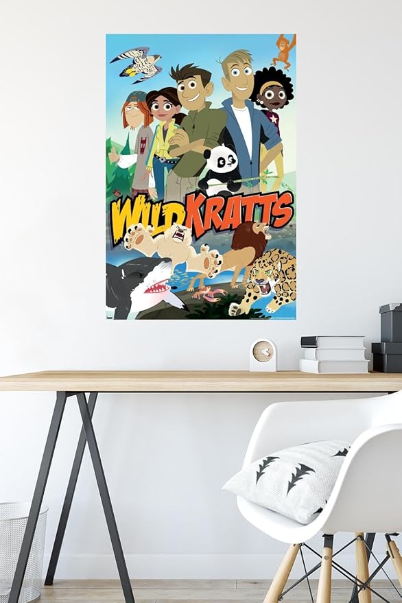 Wild Kratts - Group Wall Poster, 34L" x 22.4W", Premium Poster & Mount Bundle