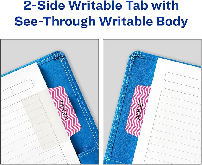 Avery 74774 Ultra Tabs Repositionable Tabs, 2 x 1 1/2, Patterns: Blue, Green, Pink, 24/Pack