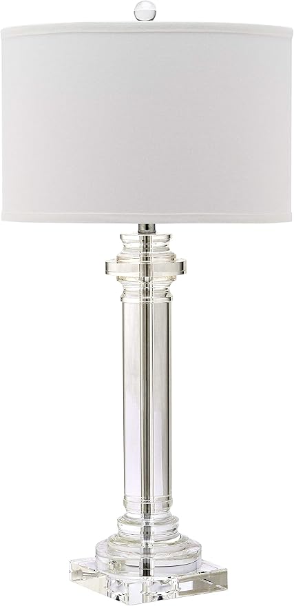 SAFAVIEH Lighting Collection Nina Modern Crystal Column 30-inch Bedroom Living Room Home Office Desk Nightstand Table Lamp (LED Bulb Included)