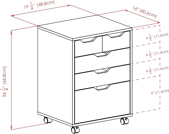Winsome Halifax Bins & Drawers Mobile Cabinet, for Home Office, White
